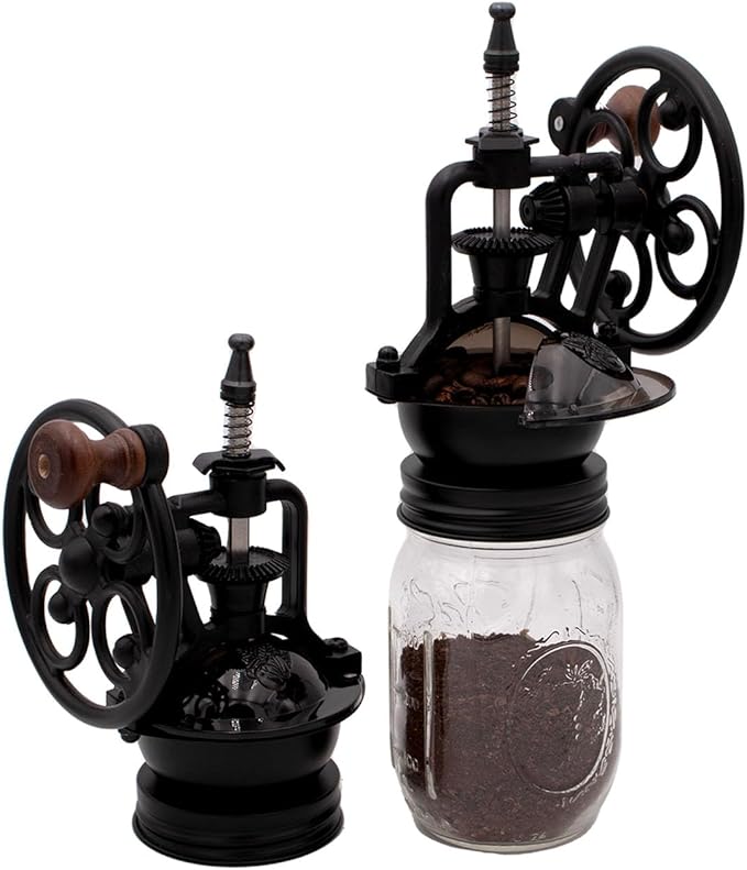 Vintage Reproduction Manual Coffee Grinder for Regular Mouth Mason Jars