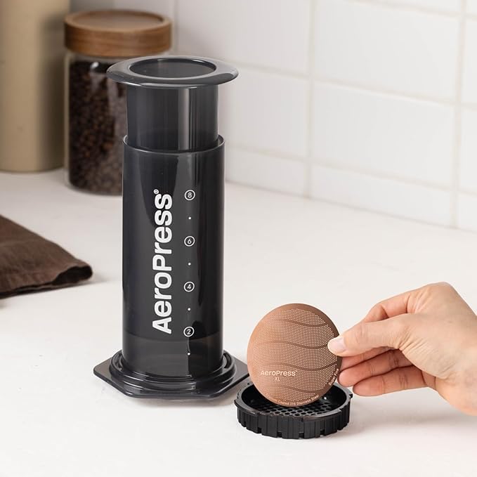 AeroPress XL Gold Tone Stainless Steel Reusable Filter – Durable Metal Coffee Filter, Sustainable, Eco-Friendly, Travel-Friendly, Fits XL AeroPress Manual Coffee Makers