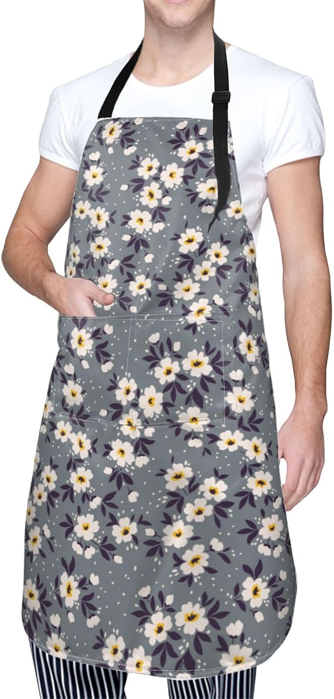 Perinsto Waterproof Apron With 2 Pockets Kitchen Chef Aprons Bibs For Cooking Baking Painting Gardening Grooming - Image 2