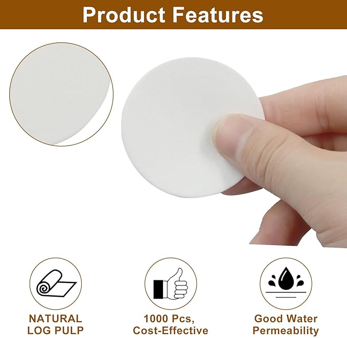 Murtenze 1000 PCS White Coffee Filter Paper, Round Coffee Maker Filters for Aeropress Coffee and Espresso Makers (58mm)