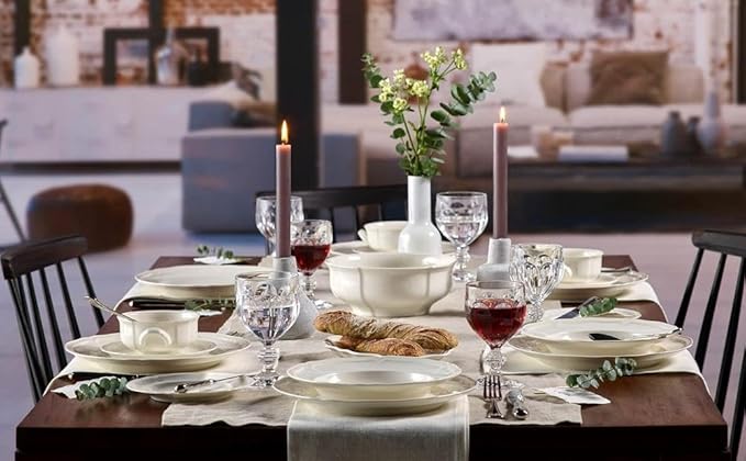 Villeroy & Boch Manoir Coffee/Tea Cup Saucer, Premium Porcelain, Made in Germany, 6 in, Rich, Creamy White