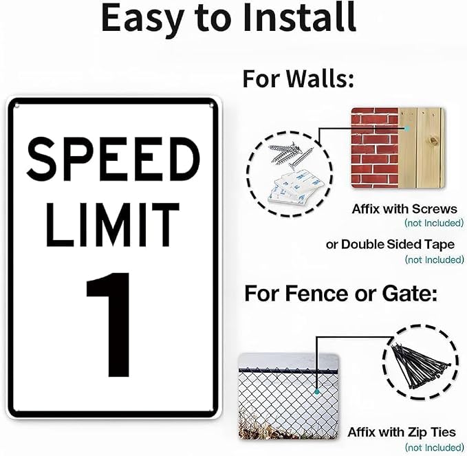 Speed Limit 1 Tin Sign – Funny Vintage Metal Wall Decor, Humor Warning Sign for Home, Garage, Bar, Man Cave, Party Decorations, Bachelor Party & Birthday Decor, Waterproof 12x8 Inch - Image 5