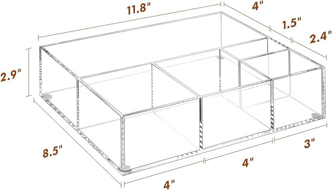 BEYGORM Acrylic Coffee Bar Station Organizer for Countertop,Office Breakroom Clear Snack Tea Storage Accessories Holder for Kcup Pod Condiment Cup Sugar Creamer Syrup, Gift for Coffee Lovers