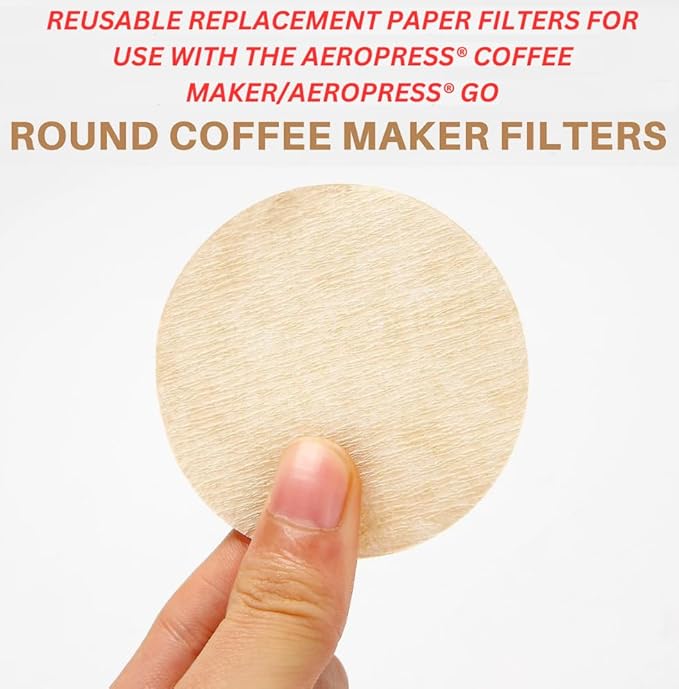 350x (1 Pack) Reusable Replacement Paper Filters Compatible With The Aeropress® Coffee Maker/Aeropress® Go - Vegan Non Bleached Natural - Free USA Shipping available!. (1)