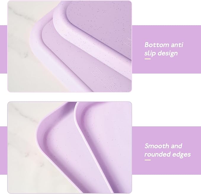 Purple Plastic Serving Platters and Trays,Serving Dishes for Entertaining,Rectangular Platters for Serving Food, Appetizer Serving Trays for Snacks,Charcuterie,Chips,Candy,Fruit,Sushi