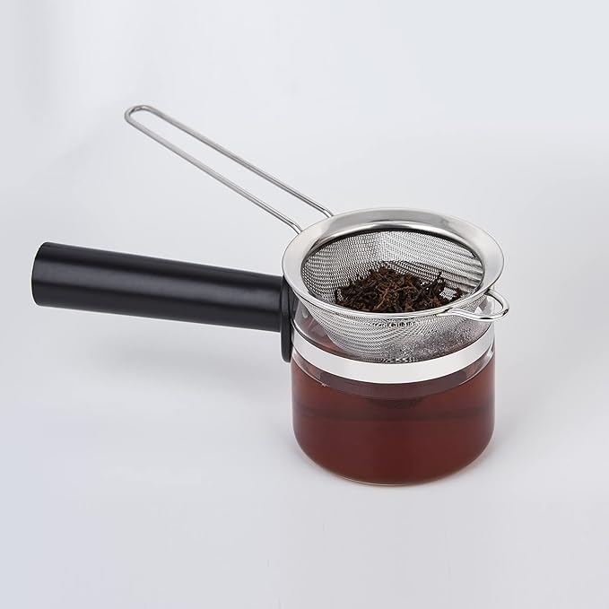 2 Pack Stainless Steel 18/8 Small Food Strainer, Fine Mesh Sieve with Long Handle, Cocktail Strainer For Cocktails, Tea Herbs, Coffee & Drinks, Rust Proof & Great as Tea Strainer, 3.5inch