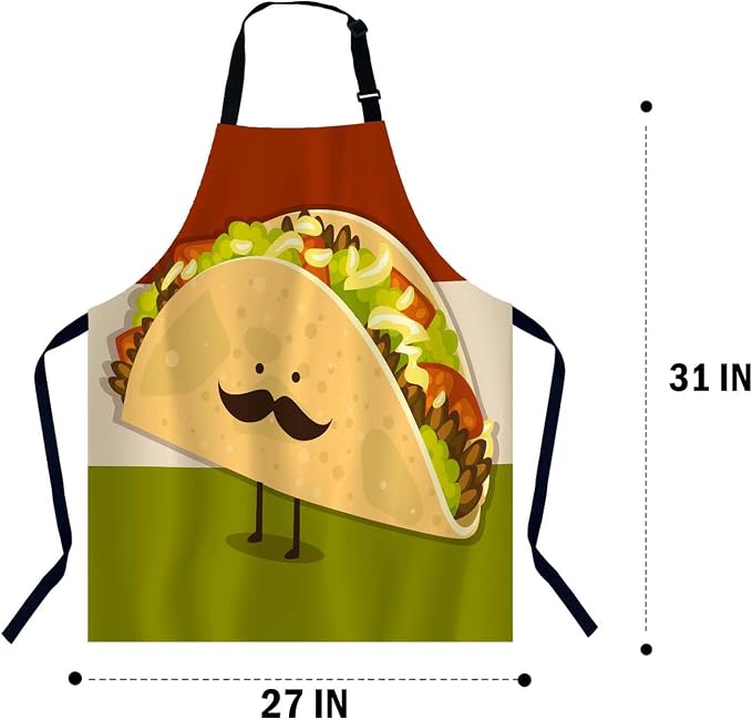 Cute Little Taco Chefs Apron, Cooking and Baking Apron for Men and Women, Kitchen Apron, Butchers Apron, BBQ & Catering Bibs - Image 2