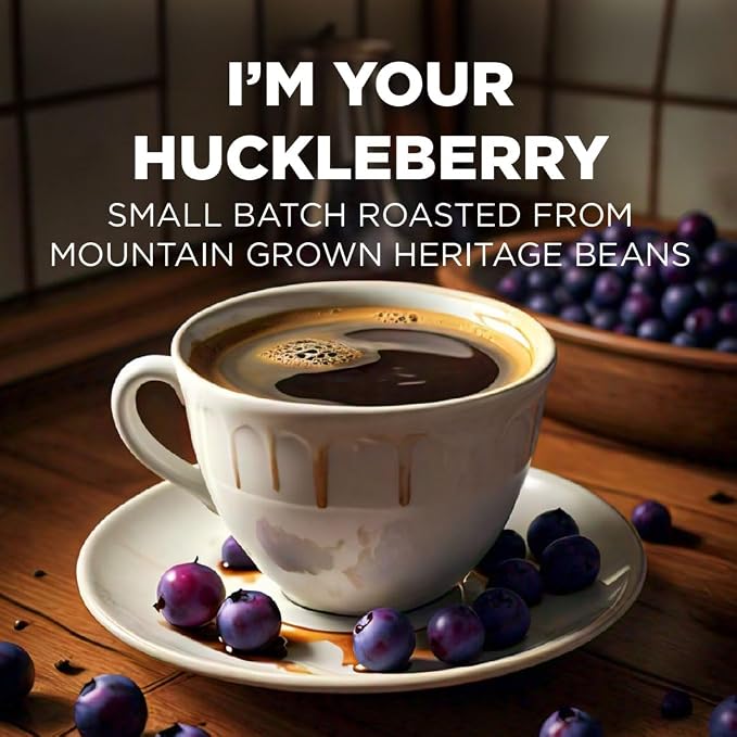 Maud's Huckleberry Flavored Coffee Pods, 18 ct, Medium Roast Flavored Coffee in Single Serve Pods – 100% Arabica Beans, Compatible with Keurig K Cups Maker - Image 2