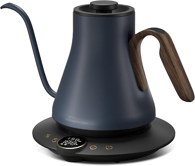 Gooseneck Electric Kettle, ±1℉ Temperature Control, Stainless Steel Inner, Quick Heating, for Pour Over Coffee, Brew Tea, Boil Hot Water, 0.9L (Navy Blue)