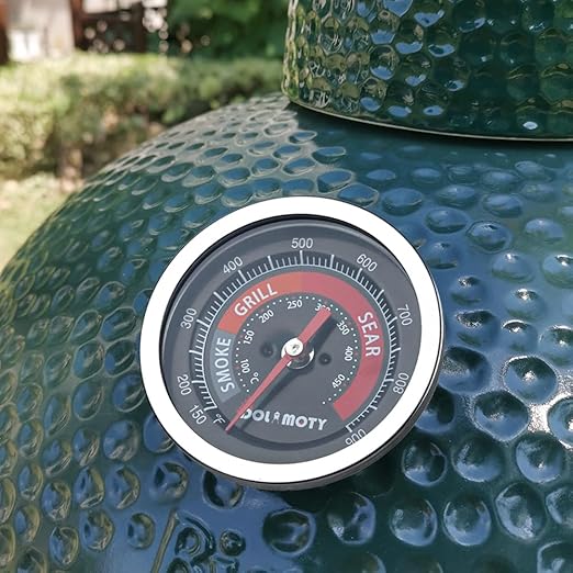 Upgrade Replacement Thermometer for Big Green Egg Grill Parts with 3.3" Large Dial, BGE Temperature Gauge for Big Green Egg Accessories 150-900°F-Waterproof and No-Fog Glass Lens
