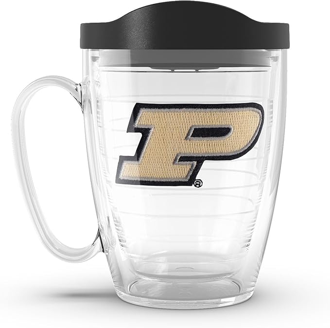 Tervis Made in USA Double Walled Purdue University Boilermakers Insulated Tumbler Cup Keeps Drinks Cold & Hot, 16oz Mug, Primary Logo
