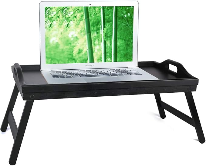 Bed Tray Table with Folding Legs Wooden Serving Breakfast in Bed or Use As a, Platter, TV Table Laptop Computer Tray Snack Tray Large Size