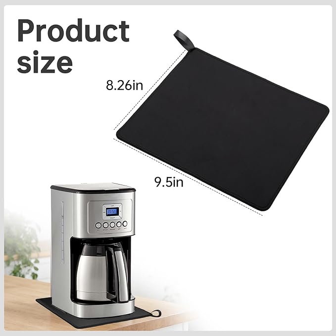 Sliding Mat Compatible with Cuisinart Coffee Maker 14 cup (8.26"×9.5")- Smooth Glide with Anti-Slip Base - Perfect Accessories Fit for Cuisinart 14 Cup Coffee Maker