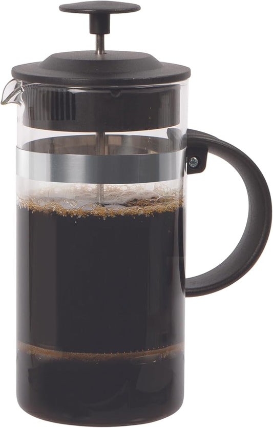 Oggi Triple Mesh Filter French Press Coffee Maker (12 fl oz)- 3 Cup / 350 ml Capacity, Coffee Press, Single Serve Coffee Maker, Stainless Steel Lid & Plunger, Make Great Coffee Gifts, Black