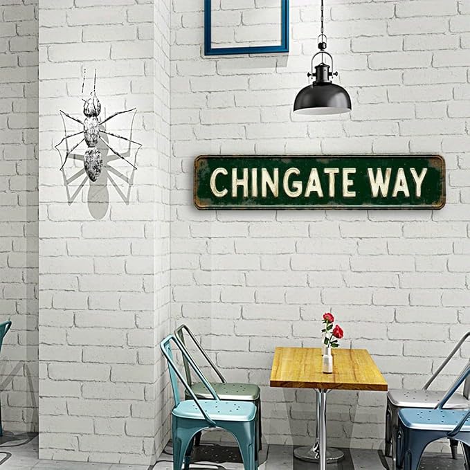 Bar Sign Bar Gifts Vintage Metal Wall Decor Sign"CHINGATE WAY" Street Sign Funny Man Cave Decor Accessories for Home, Bar, Bathroom, Bedroom Unique Retro Tin Signs for Outdoor 4 X 16 inches - Image 2
