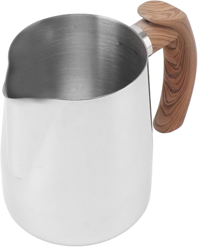 Milk Frothing Pitcher, 20/34oz Stainless Steel Steaming Pitchers Scale Coffee Milk Frother Cup Espresso Machine Accessories Barista Tools for Cappuccino Latte Art (34oz-Silver)