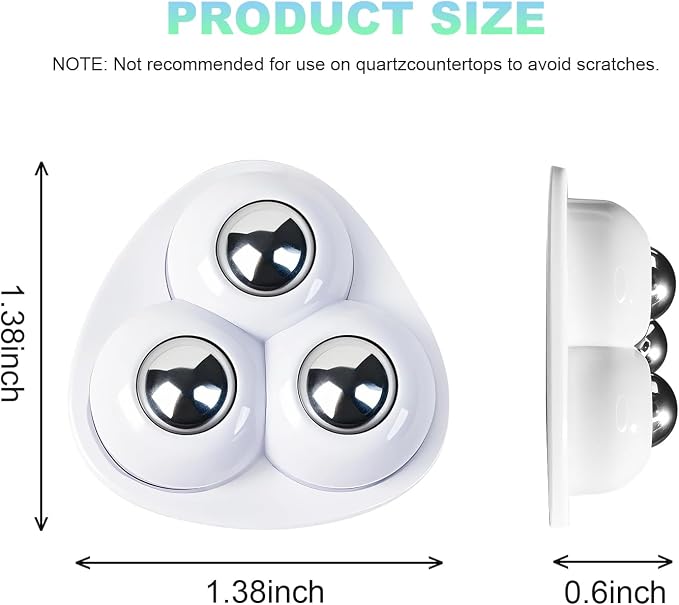Appliance Casters - Furniture Sliders & Appliance Rollers for Kitchen, Coffee Machine, Blender, Oven - Helps Mom or Wife Easily Solve Countertop Sliding (White, 8pcs) - Image 5