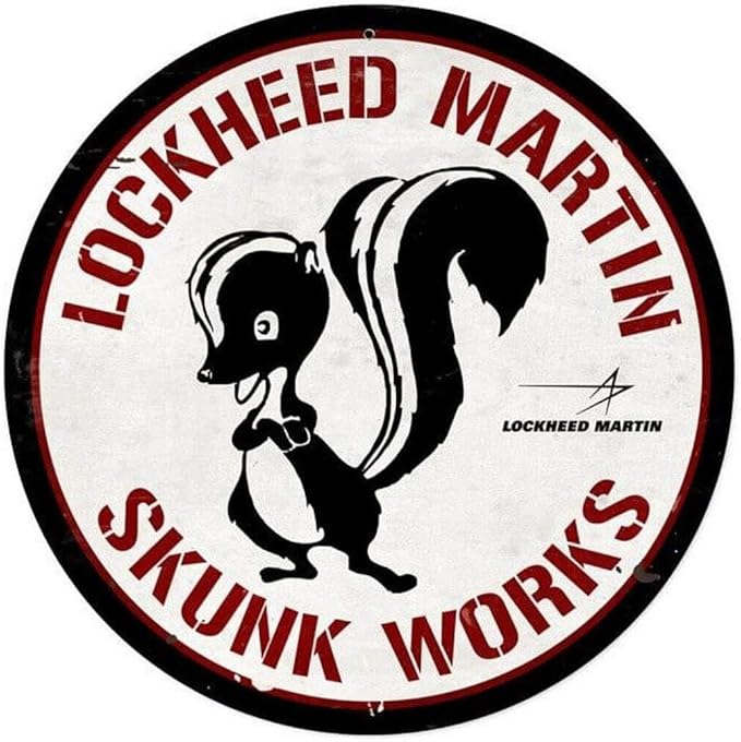 Lockheed Martin Skunk Works Round Retro Metal Sign Wall Art Decor 20.32 x 20.32 cm by Unknown