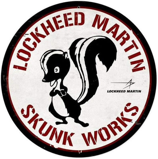 Lockheed Martin Skunk Works Round Retro Metal Sign Wall Art Decor 20.32 x 20.32 cm by Unknown