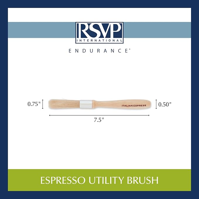 RSVP International Espresso Coffee Kitchen Cleaning Tool, Utility Brush, Stainless Steel - Image 3
