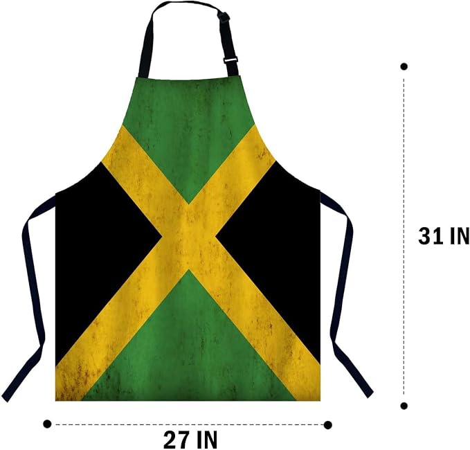 Jamaican Flag Chefs Apron, Cooking and Baking Apron for Men and Women, Kitchen Apron, Butchers Apron, BBQ & Catering Bibs - Image 2
