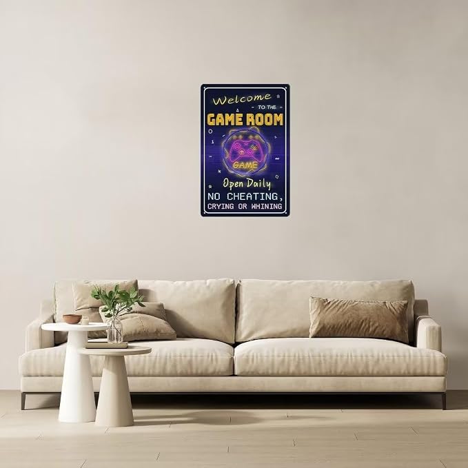 Gaming Room Metal Sign Gamer Gifts For Kids Room Decor Gamer Wall Decor For Boys Room Funny Gamer Accessories Wall Art 12 * 8 inches - Image 6