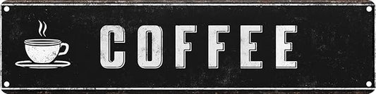 Coffee Metal Sign 4x16in Vintage Kitchen Plaque for Wall Decor Home Office Café Bar Bedroom Rustic Poster