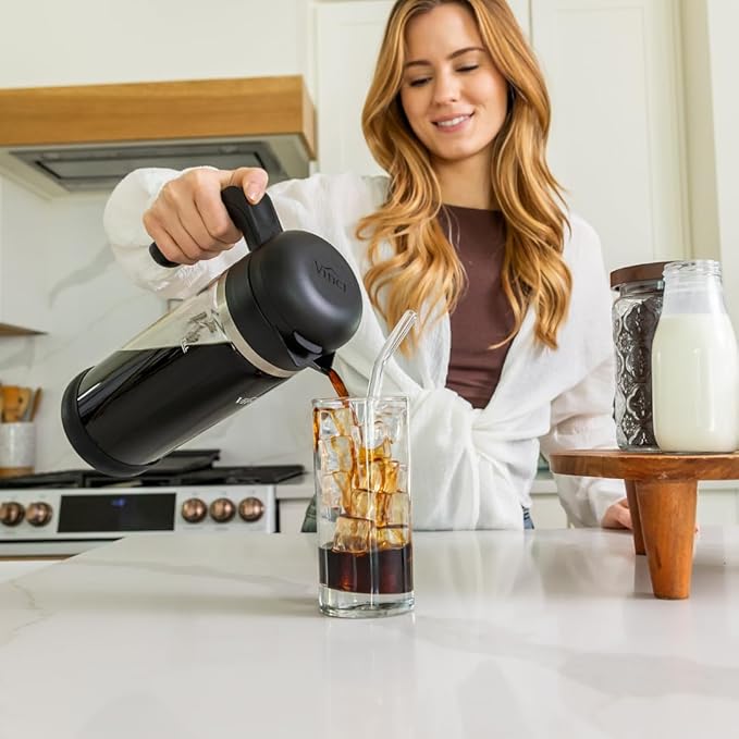 VINCI Cold Brew 360, Glass Cold Brew Coffee Maker Featuring Patented Dual Filter 360 Brewing Technology, Cold Brew for Iced Coffee (2.0 Liter / 68 FL.OZ)