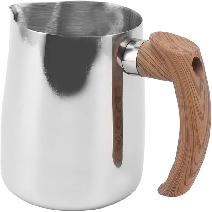 Milk Frothing Pitcher, 20/34oz Stainless Steel Steaming Pitchers Scale Coffee Milk Frother Cup Espresso Machine Accessories Barista Tools for Cappuccino Latte Art (34oz-Silver)