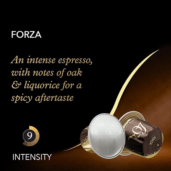 L'OR Espresso Capsules, 50 Count Forza, Single-Serve Aluminum Coffee Capsules Compatible with the L'OR BARISTA System & *Nespresso Original Machines