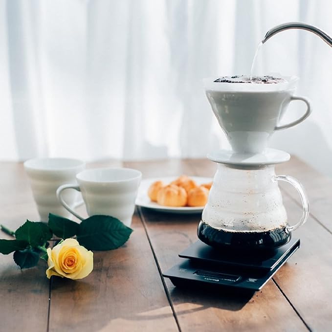 Hario V60 Ceramic Coffee Dripper Pour Over Cone Coffee Maker Size 01, White