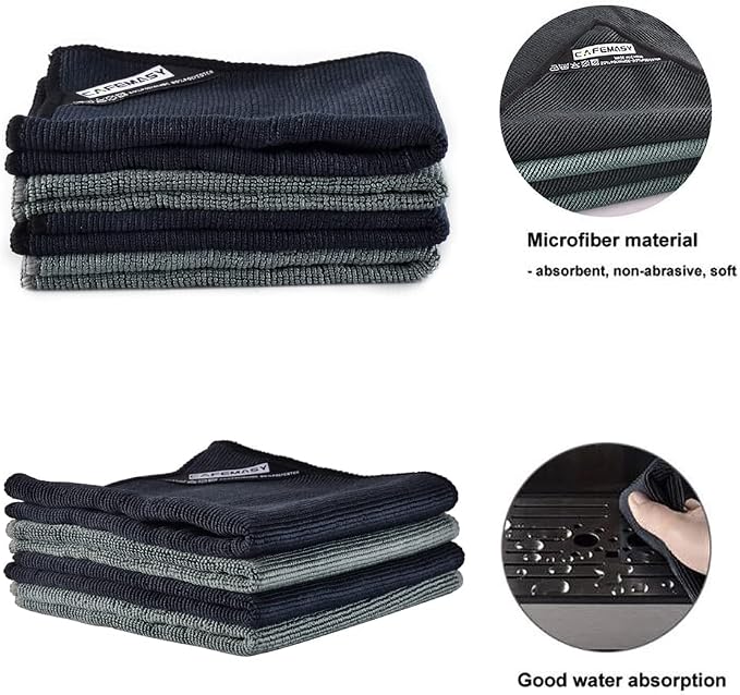 CAFEMASY Barista Towels Espresso Bar Accessories 4 Pack Soft Absorbent Non-Abrasive Micro Cleaning Cloth for Barista to Clean Steam Wand Coffee or Espresso Machine - Image 4