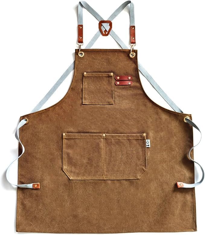 Chef Apron Bib Apron with 2 Large Pockets Adjustable Neck Strap Kitchen Apron Cooking Apron Stripes Baking Apron by Unknown
