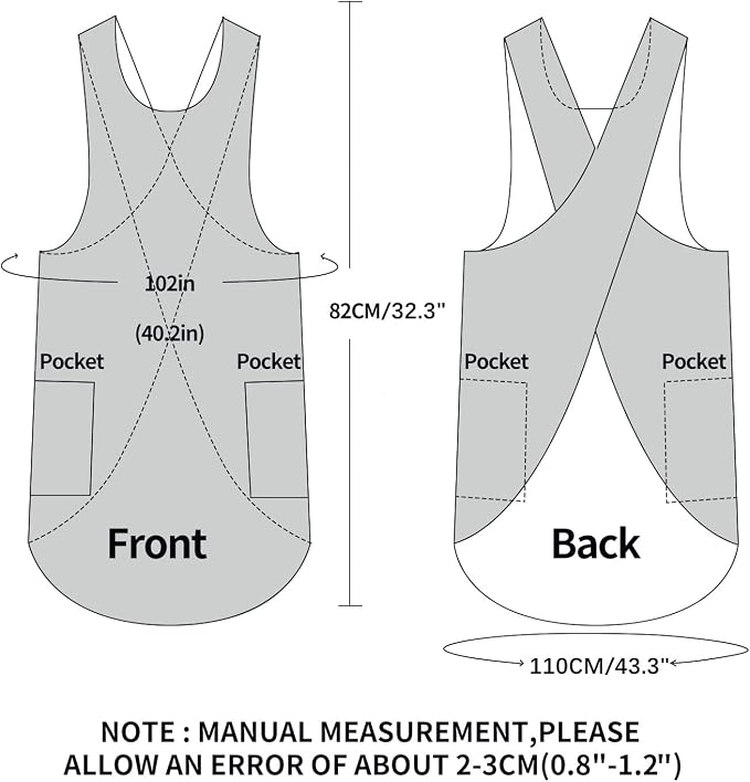Shortened Design Apron, Japanese Style Soft Cotton Linen Apron with Two Side Pockets, X Cross Halter Aprons, Kitchen Cooking Clothes Gi/ft for Women DIY Project, Crafting, Cooking, Baking(Wine Red) - Image 7