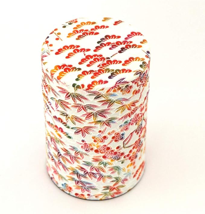 KIMIKURA Japanese Tea Canister [Colorful] 70-100g Tea Capacity -Airtight Tin from Japan | Japanese Tea