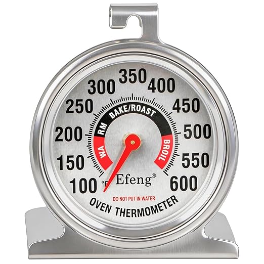 Efeng Large Dial Oven Thermometer for Gas & Electric Oven,Grill Cooking Safety Leave-in- NSF accurately Easy-to-Read Clearly Large Number Shows temperatures for Meat,Grilling or Cake Cooking Oven