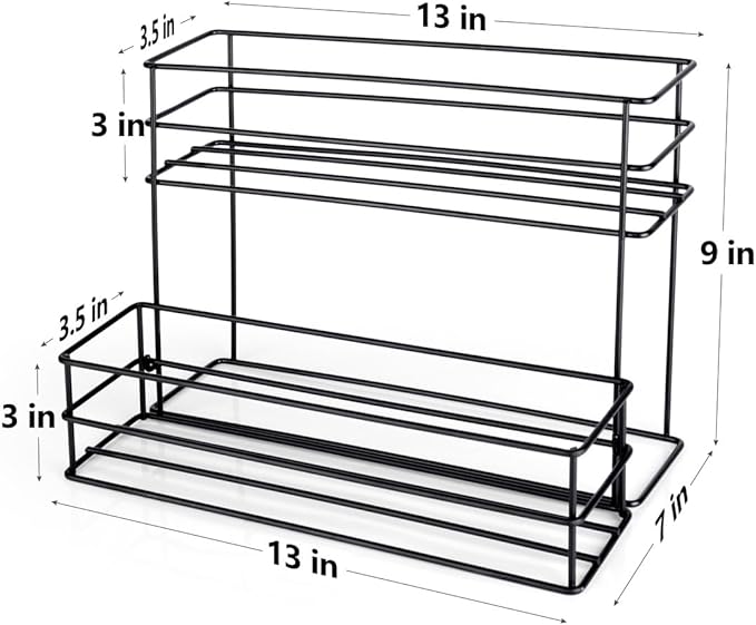 kimilus 8 Bottle Capacity Coffee Syrup Organizer 2 Tier Coffee Syrup Stand Shelf for Coffee Bar Kitchen Small Wine Rack for Bar Family Storage for Syrup Wine Dressing