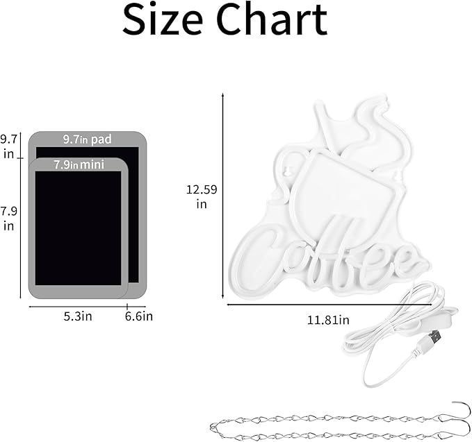 Coffee Neon Sign for Wall Decor Coffee LED Neon Light for Business Sign Led Lights for Cafe Station Store Bistro Cafe Bar Shop Restaurant Shop Party Kitchen Art Wall Decor Size 12.0 * 12.7in(XD080)
