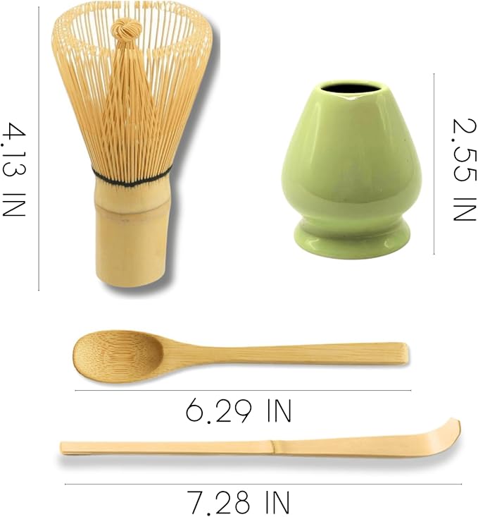 Matcha Whisk and Holder - Chasen, Bamboo Matcha Whisk Set and Stand, Tea Spoon, Scoop, Japanese Traditional Matcha Tea Whisk Tools, Ceremony Gift