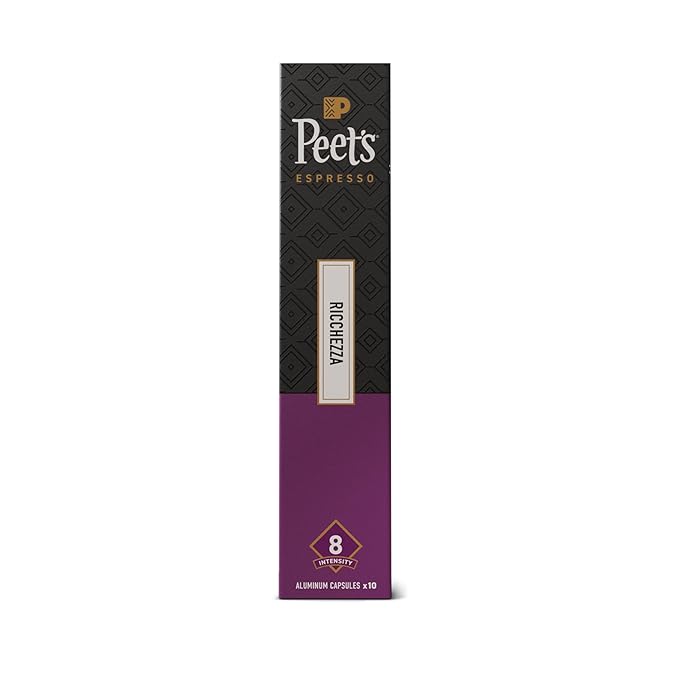 Peet's Coffee, Medium Roast Espresso Capsules, Compatible with Nespresso Original Machine, 100% Arabica Coffee - Ricchezza Intensity 8, 50 Count (5 Boxes of 10 Espresso Capsules)