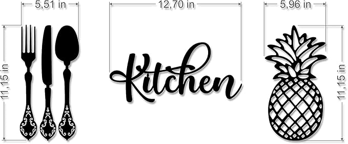 4eN Kitchen Wall Sign – Modern MDF Wooden Wall Decor for Kitchen & Dining Area – Minimalist Farmhouse Kitchen Decoration-5 Pieces