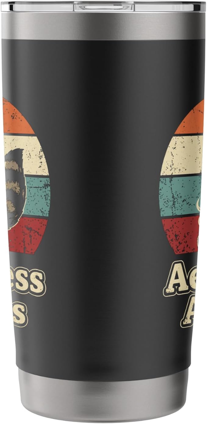Retro Raccoon Coffee Lover Shirts AeroPress Addicts Stainless Steel Insulated Tumbler