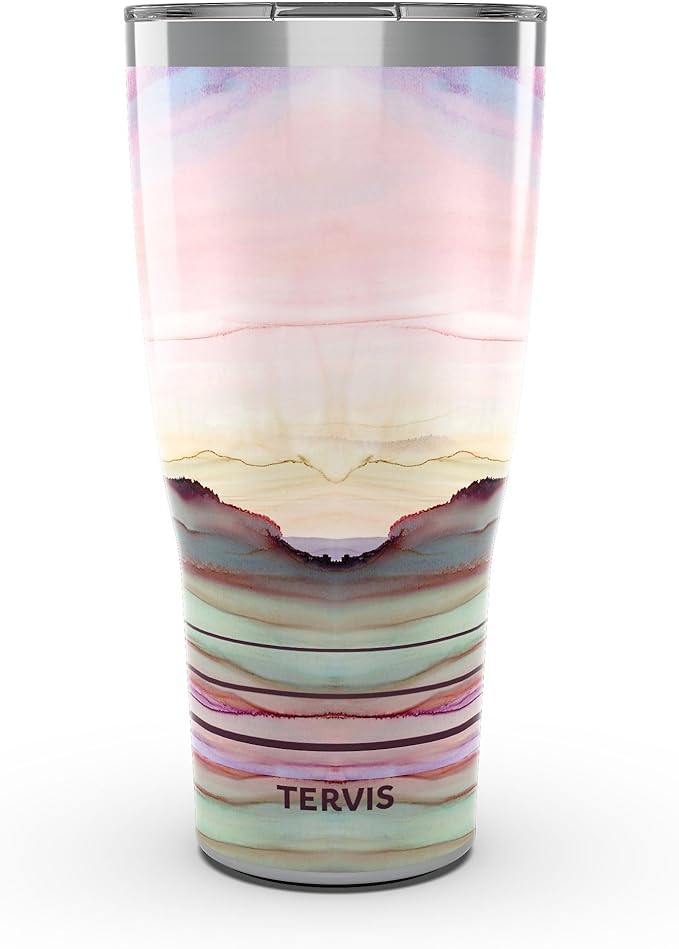 Tervis Traveler Inkreel - Sunrise Kaleidoscope Made in USA Double Walled Insulated Tumbler Travel Cup Keeps Drinks Cold & Hot,