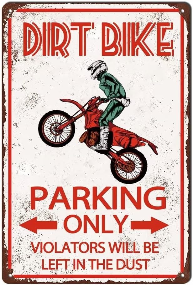 Dirt Bike Accessories For Boys Room Decor Tin Metal Signs - Motorcross Gifts For Men Dirt Bike Birthday Party Supplies Decorations Dirtbike Stuff For Bedroom Garage Bar Yard Fence Wall Decor 12x8 Inch by bivrten