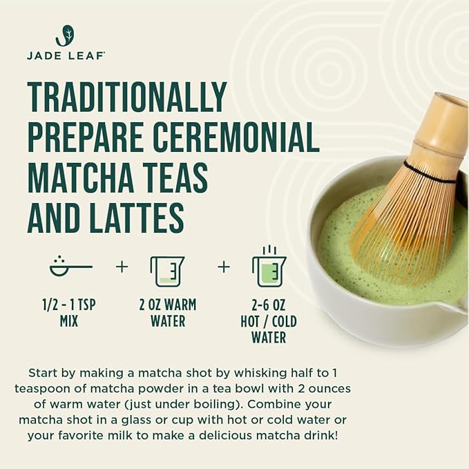 Jade Leaf Matcha Organic Barista Blend Ceremonial Grade Matcha Green Tea Powder - 100% Pure Japanese First Harvest Green Tea for Lattes from Uji and Kagoshima, 454g / 16 Ounce Bulk Pouch (Pack of 1)