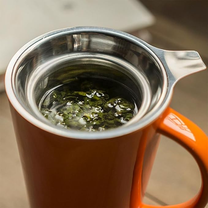 Tea Infuser for Loose Tea Extra Fine Mesh Tea Strainer Stainless Steel Tea Steeper with Large Capacity, Easy to Clean, Single Handle for Hanging on Mugs, Cups, Teapot