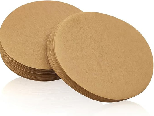 CAFECITO® Replacement Coffee Filters – 200 Unbleached Round Paper Filters | Fits 6-Cup Moka Pot & AeroPress | 2.5-Inch Diameter | Chlorine-Free Natural Paper