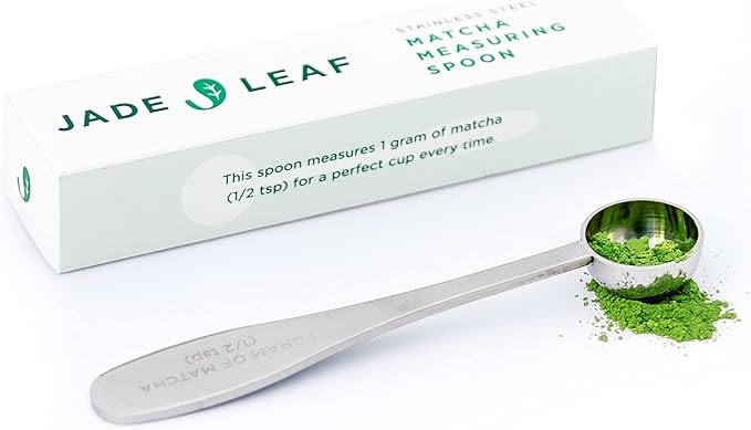 Jade Leaf Matcha - Stainless Steel Measuring Whisk Utencil Scoop - Perfect 1g (1/2 teaspoon) Serving of Green Tea Powder - Great Gift for Matcha Lovers
