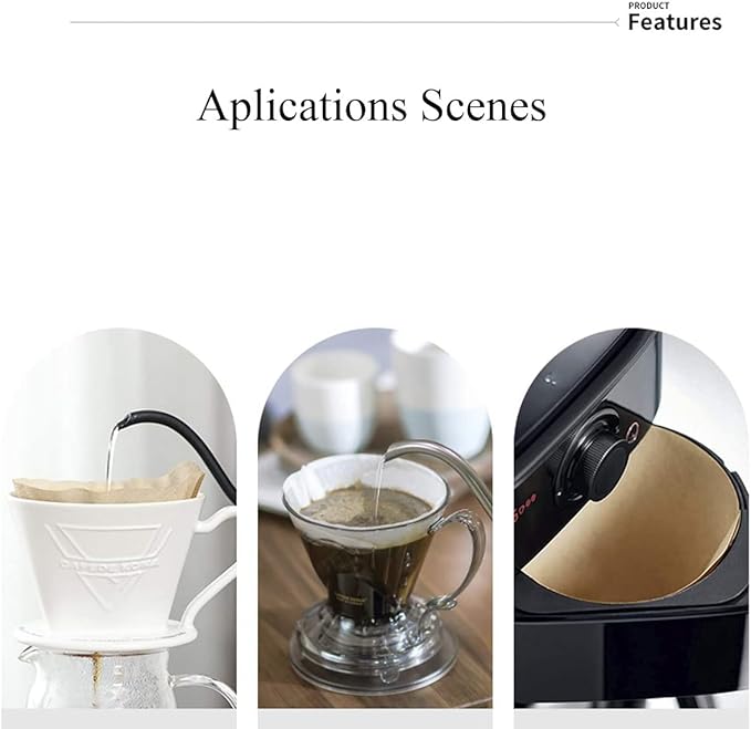 Coffee Filters #4,Cone Coffee Filters 8-12 Cup,100 Count Unbleached Disposable for Pour Over and Drip Coffee Maker