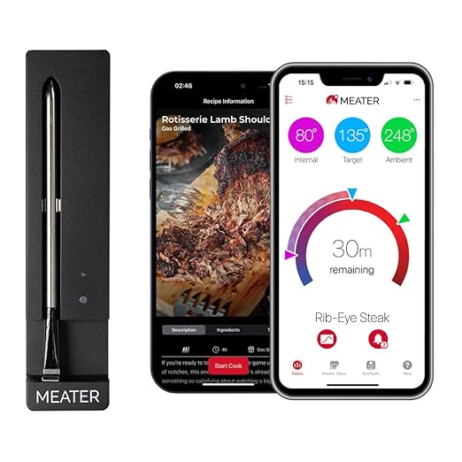 MEATER SE: 100% Wireless Smart Meat Thermometer | No Wires, No Fuss | 165ft Bluetooth Range | Dual Temp Sensors | Guided Cook System | Dishwasher Safe | Perfect for BBQ, Grill, Oven, Smoker